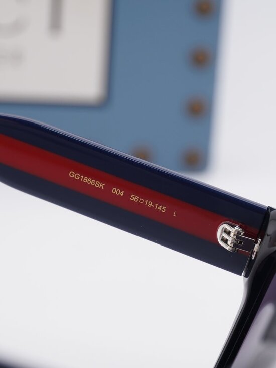 Gucci GG1866SK 004 Square Sunglasses – Black/Blue /Violet main image 10
